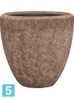 Кашпо Polystone rough couple, каменное, со вставкой d-50 h-50 см