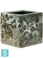 Кашпо Lava, куб relic jade (glazed inside) l-16 w-16 h-16 см