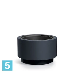 Кашпо Prosperplast HEOS низкий цилиндр, антрацит 39,5-d, 24-h