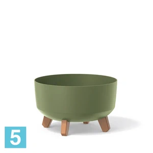 Кашпо Prosperplast GRACIA Low, зеленое 28,5-d, 17,7-h