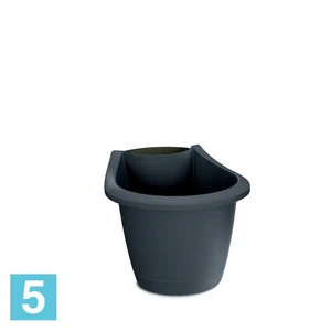 Кашпо на водосток Prosperplast Respana Belt, антрацит 22-l, 21,7-w, 17,8-h