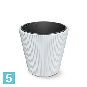 Кашпо Prosperplast MILLY конус, белое 39-d, 37-h
