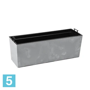 Кашпо Lamela Begonia Eco Recycled Beton, серый бетон 56-l, 19-w, 19,5-h