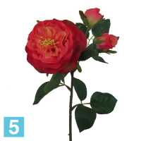 Роза искусственная, садовая, h-55 см., коралловая в Москве