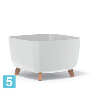 Кашпо Prosperplast GRACIA Square, белое 39-l, 39-w, 27-h