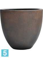 Кашпо Grigio egg pot, ржавое жезо-бетон d-40 h-36 см