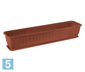 Балконный ящик IDEA АЛИЦИЯ с поддоном, терракот 80-l, 18,5-w, 15,5-h