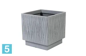 Кашпо Plastecnic NATURALIA, серый 40-l, 40-w, 39-h