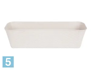 Балконный ящик IDEA РОТАНГ, белый 57,5-l, 18-w, 16-h