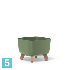 Кашпо Prosperplast GRACIA Square, зеленое 24-l, 24-w, 18,7-h