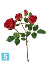 Искусственный цветок для декора Роза Флорибунда ветвь красная TREEZ Collection в #REGION_NAME_DECLINE_PP#