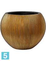 Кашпо Capi nature groove vase ball, золотое d-40 h-32 см