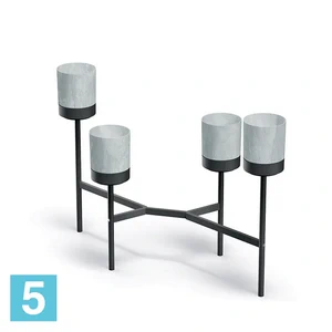Кашпо на металлической подставке Prosperplast Bloomie Stand, бетон 125-l, 55-w, 81,5-h