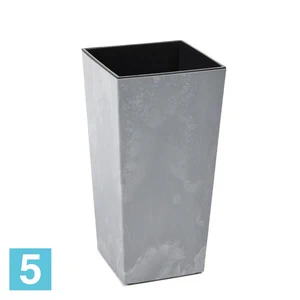 Кашпо Lamela Finezja Eco Recycled Beton, серый бетон 19-l, 19-w, 36-h