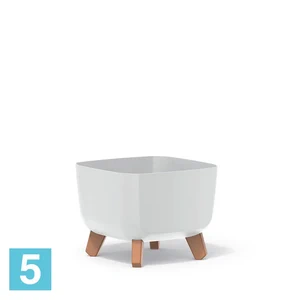 Кашпо Prosperplast GRACIA Square, белое 24-l, 24-w, 18,7-h