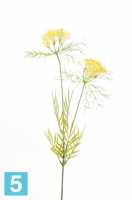 Искусственный цветок для декора Укроп (Dill)х2 желтый 75h №1