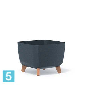 Кашпо Prosperplast GRACIA Square ECO Wood, антрацит 29-l, 29-w, 22-h