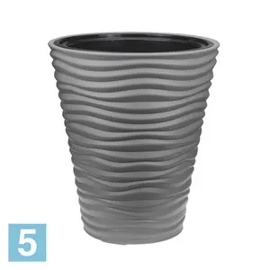 Кашпо IDEA ДЮНА, серое 34-d, 38,5-h