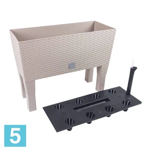 Прямоугольное кашпо Prosperplast RATO CASE HIGH с автополивом, мокко 60-l, 25-w, 46-h