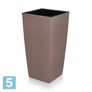 Кашпо Эльфпласт Camellia, серо-коричневое 29,5-l, 29,5-w, 56,5-h