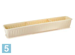 Балконный ящик IDEA АЛИЦИЯ с поддоном, белая глина 100-l, 18,5-w, 15,5-h