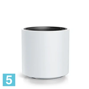 Кашпо Prosperplast HEOS цилиндр, белое 39-d, 38-h