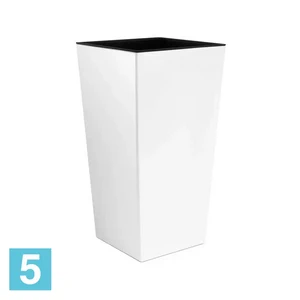 Высокое кашпо Prosperplast URBI SQUARE, белое 27-l, 27-w, 50-h