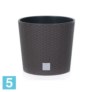 Напольное кашпо Prosperplast RATO ROUND, венге 40-d, 38-h