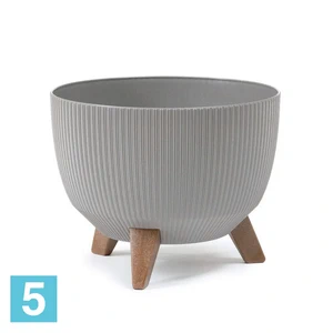 Кашпо Lamela Roma Eco Wood Jumper, серое 29-d, 18,3
