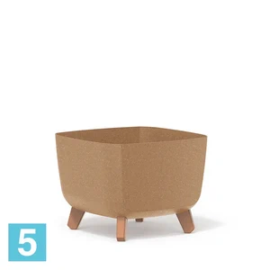 Кашпо Prosperplast GRACIA Square ECO Wood, коричневое 29-l, 29-w, 22-h