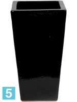 Кашпо Plain kubis, черное shiny l-33 w-33 h-60 см