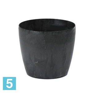 Кашпо Lamela Magnolia Eco Recycled Beton, черный бетон 36-d, 31,6-h