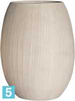 Кашпо Polystone coated plain, шар natural, со вставкой d-52 h-68 см