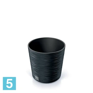 Кашпо Prosperplast FURU Round, антрацит 25-d, 24,7-h