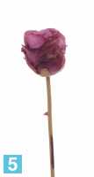 Искусственный цветок для декора Роза "Ретро романс" 58h фуксия (бутон)