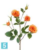 Искусственный цветок для декора Роза Вайлд ветвь персиково-оранжевая TREEZ Collection в Москве