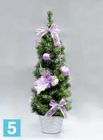 Искусственная елка (Ели PENERI), фиолетовый цвет украшений, ПВХ, 50-h
