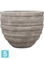 Кашпо Polystone coated junar couple, сырое серое d-90 h-72 см