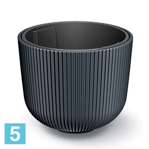 Кашпо Prosperplast MILLY круглое, антрацит 46,9-d, 38,5-h