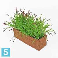 Трава короткая искусственная Alseed, h-15 см., латекс, в кокосовом боксе 25*8*8