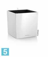 Кашпо с автополивом Lechuza Cube, белое 40-l, 40-w, 40-h