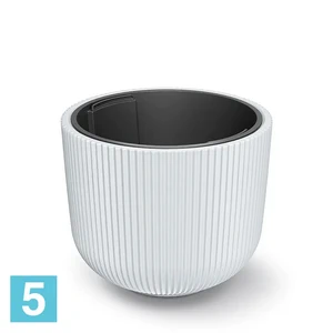 Кашпо Prosperplast MILLY круглое, белое 39,1-d, 32,1-h