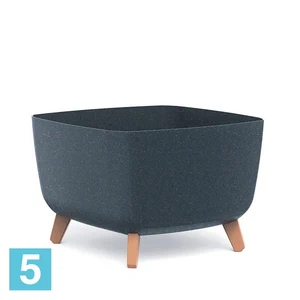 Кашпо Prosperplast GRACIA Square ECO Wood, антрацит 39-l, 39-w, 27-h