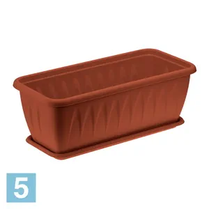 Балконный ящик IDEA АЛИЦИЯ с поддоном, терракот 40-l, 18,5-w, 15,5-h
