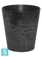 Кашпо Artstone claire pot, черное d-13 h-14 см