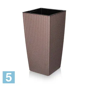 Кашпо Эльфпласт Camellia ротанг, серо-коричневое 29,5-l, 29,5-w, 56,5-h