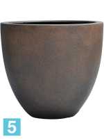 Кашпо Grigio egg pot, ржавое жезо-бетон d-32 h-29 см