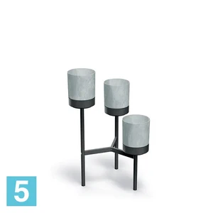 Кашпо на металлической подставке Prosperplast Bloomie Stand, бетон 54-l, 49-w, 80,5-h