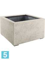 Кашпо Grigio low, куб antique, белое-бетон l-100 w-100 h-60 см в #REGION_NAME_DECLINE_PP#