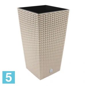Кашпо с автополивом Prosperplast RATO SQUARE, мокко 29-l, 29-w, 55-h